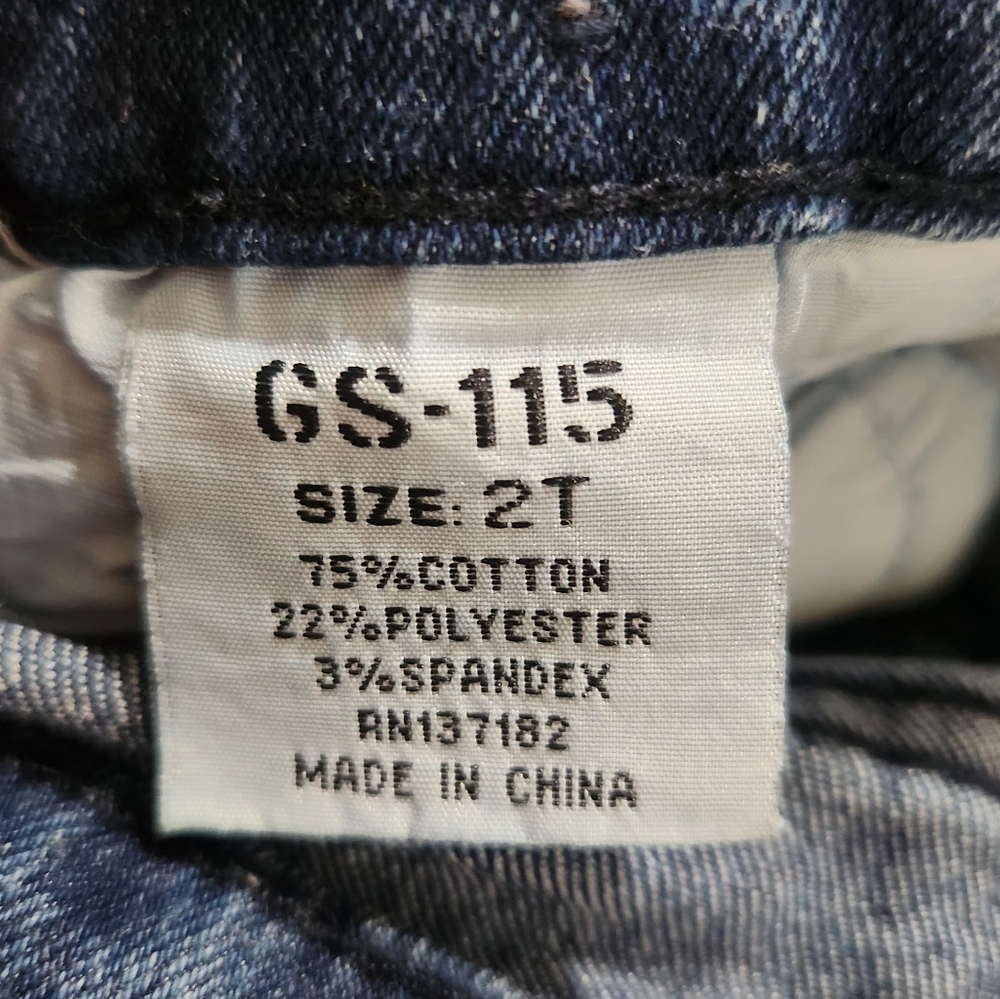 GS-115 Stylish 2T Blue Denim Acid Wash Jeans - Picture 2 of 6